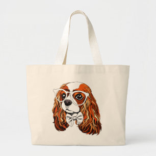Unbekümmertes Königcharles Spaniel-Porträt Jumbo Stoffbeutel