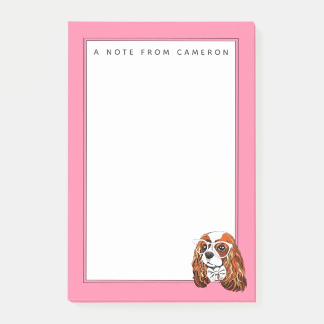 Unbekümmertes Königcharles Spaniel-Porträt | Post-it Klebezettel (Vorderseite)