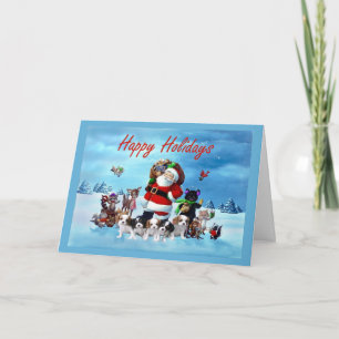 Unbekümmertes Königcharles Spaniel-Weihnachten Feiertagskarte