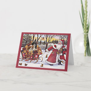 Unbekümmertes Königcharles Spaniel-Weihnachten Feiertagskarte