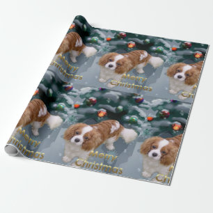 Unbekümmertes Königcharles Spaniel-Weihnachten Geschenkpapier