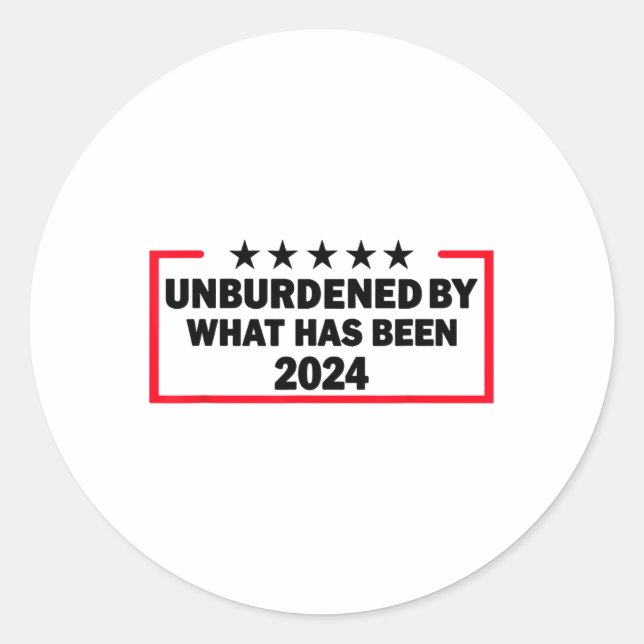 Unbelastet durch den Sieg Trumps 2024 Runder Aufkleber (Vorderseite)