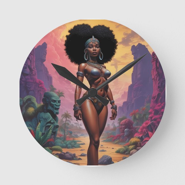 Unbelastet durch die Vergangenheit - Ken Gage Art Runde Wanduhr (Vorderseite)