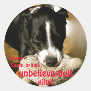 UnbelievaBULL Weihnachtsaufkleber Runder Aufkleber