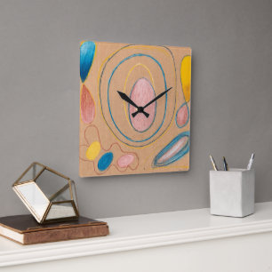 Unbenannt, 1908 von Hilma af Klint Quadratische Wanduhr