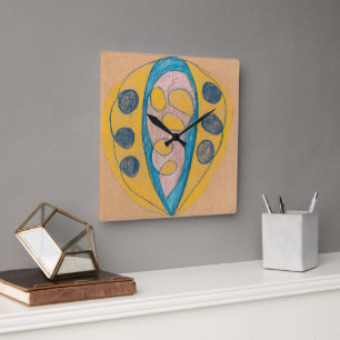 Unbenannt, 1908 von Hilma af Klint Quadratische Wanduhr