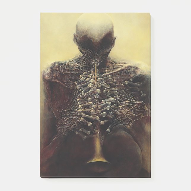 Unbenannt (Der Flutist) von Zdzislaw Beksinski Post-it Klebezettel (Vorderseite)