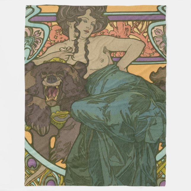Unbenannt nach Alphonse Mucha (1902) Fleecedecke (Vorderseite)