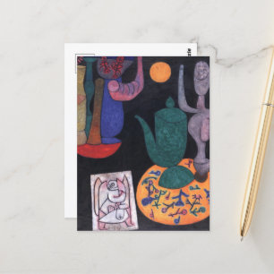 Unbenannt (Stillleben) von Paul Klee, Abstrakte Ku Postkarte
