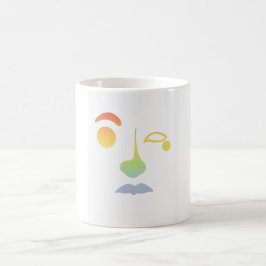 Unbenanntes abstraktes Gesicht: Regenbogen  Kaffeetasse