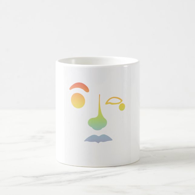 Unbenanntes abstraktes Gesicht: Regenbogen  Kaffeetasse (Mittel)