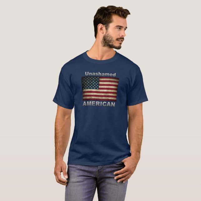 Unbeschämt AMERICAN Flag T-Shirt (Vorne ganz)