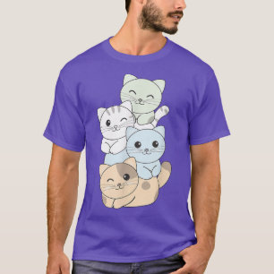 unbeschrifteter Flaggenhaufen Stolz LGBTQ Katzen s T-Shirt