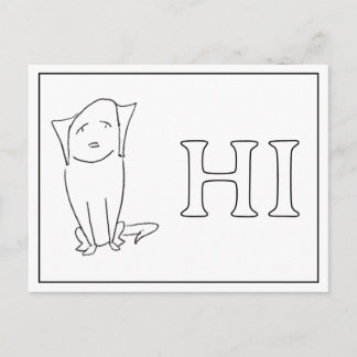 Unbeschwerte Hunde-Cartoon sagt Hallo Postkarte