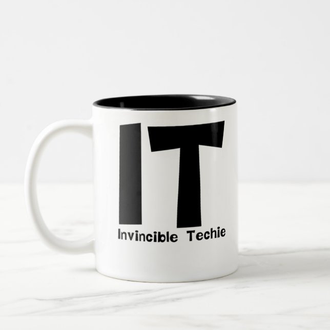 Unbesiegbare Techie Computer-Informationstechnolog Zweifarbige Tasse (Links)