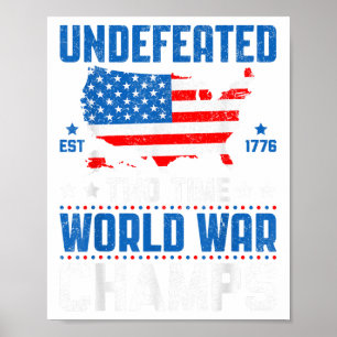Unbesiegter Zweimalweltmeister Patriotic 4. Poster