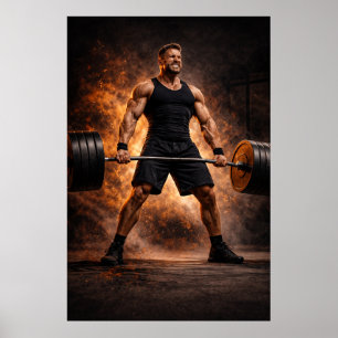 Unbeugsame Stärke – Schweres Kreuzheben Power Post Poster