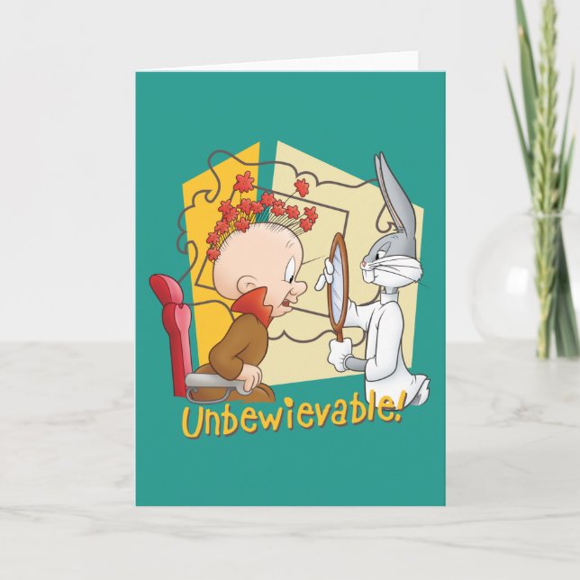 "Unbewiebel" Barber BUGS BUNNY™ & Elmer Fudd Karte (Vorderseite)