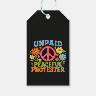 Unbezahlter friedlicher Protestierender Retro-Frie Geschenkanhänger