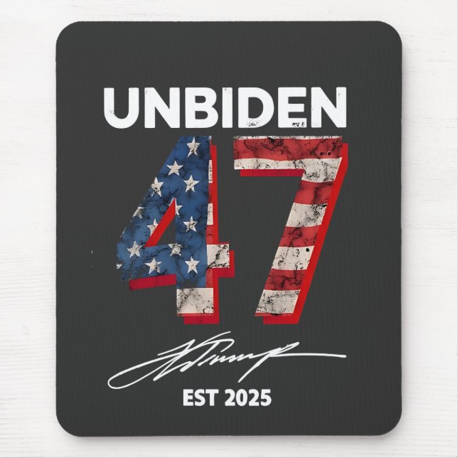 Unbiden 47 Trump Est. Juli 2025 Mousepad (Vorne)