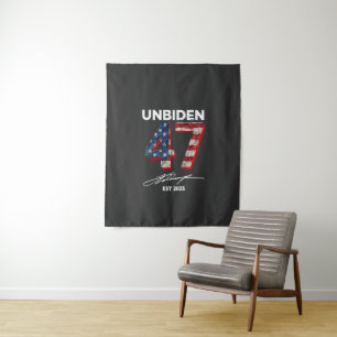 Unbiden 47 Trump Est. Juli 2025 Wandteppich