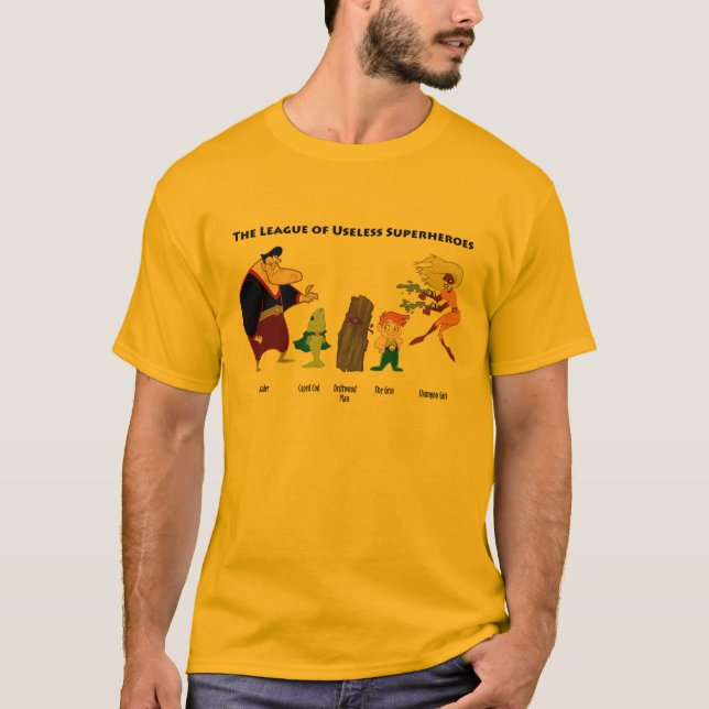 Unbrauchbare Superhelden auf Farbe T-Shirt (Vorderseite)