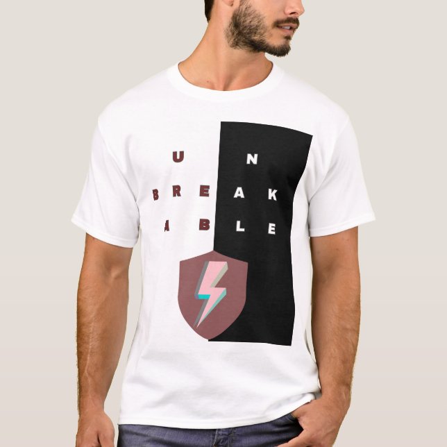 UNBREAKABLE T‑Shirt — Motivational Typography,Gift T-Shirt (Vorderseite)
