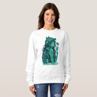 Unbroken Cyberpunk-Kriegerin – Wolf Helm Ani Sweatshirt