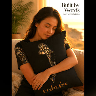 Unbroken Woman Typografie Kissen