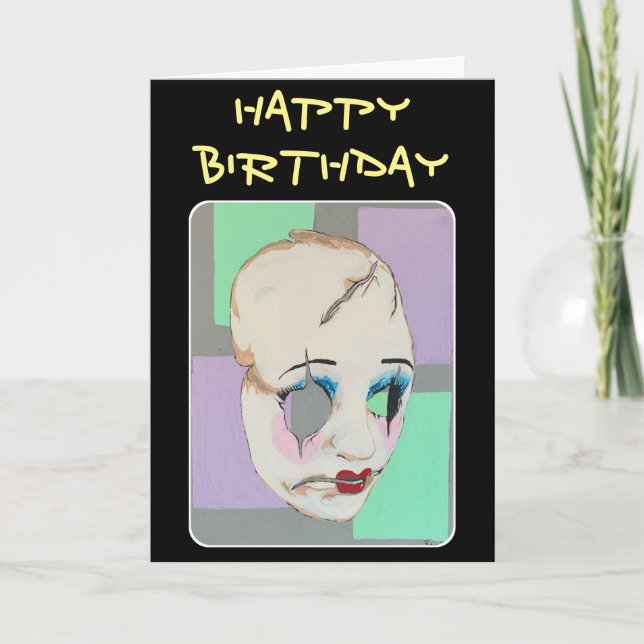 'Uncanny Valley' Malerei auf einem Dankeskarte (Vorderseite)