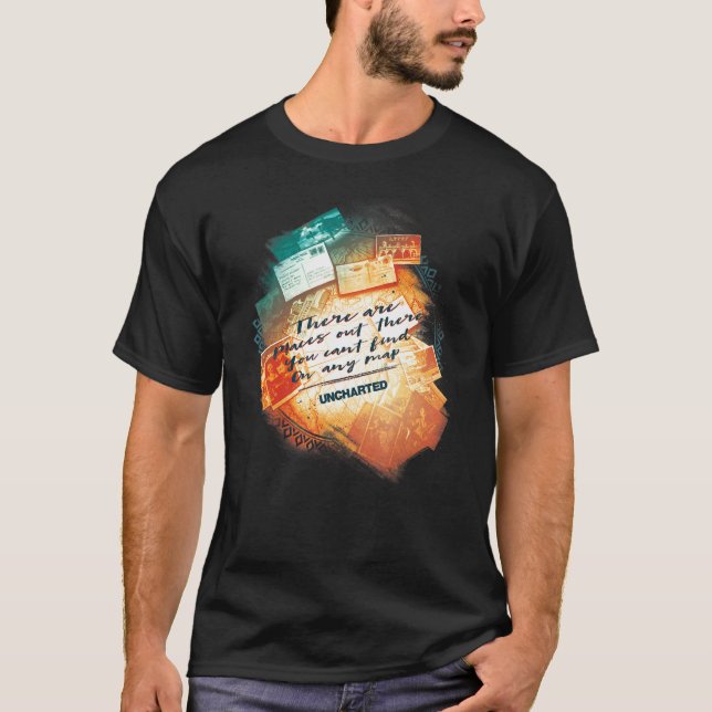 Uncharted Map Collage T-Shirt (Vorderseite)