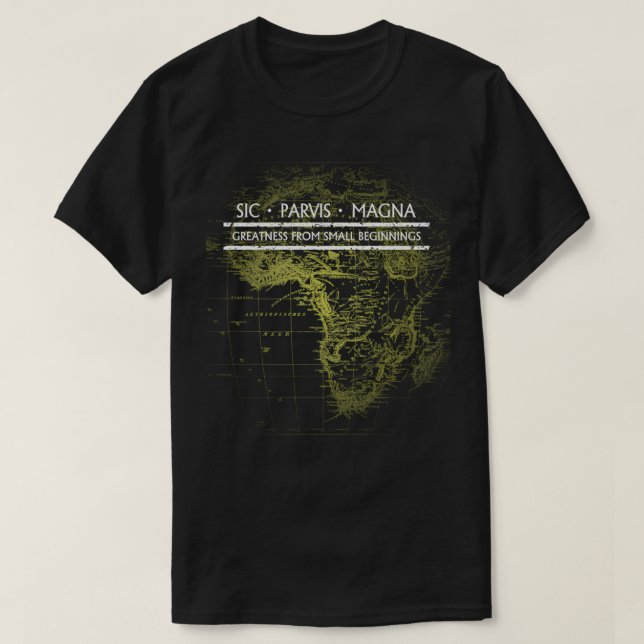 Uncharted SIC PARVIS MAGNA Black T-Shirt (Design vorne)