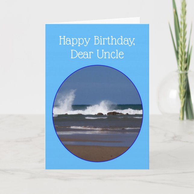 Uncle Birthday Card Ocean Design Karte (Vorderseite)