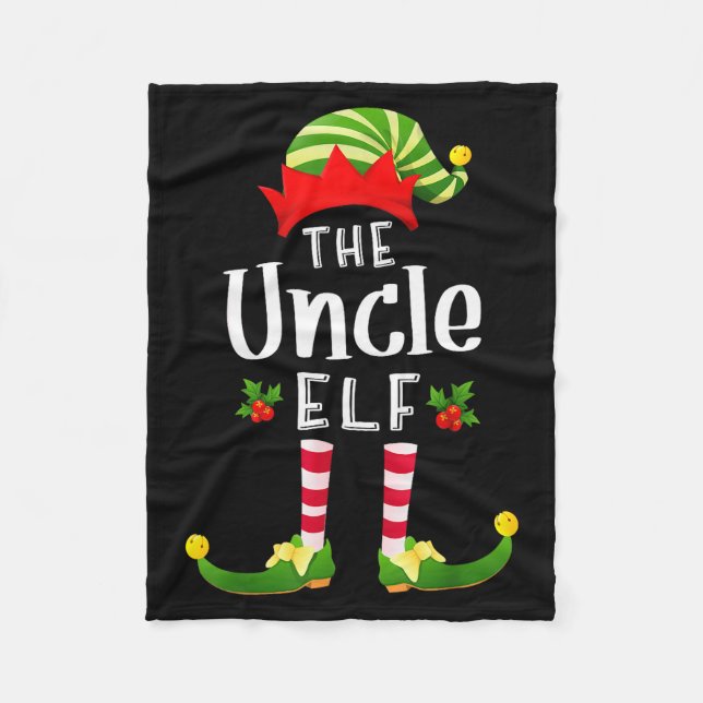 Uncle Christmas Elf Matching Pajama X-mas Party  Fleecedecke (Vorderseite)