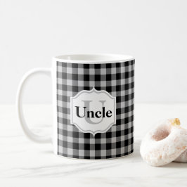 Uncle Classic Black Gray Buffalo Kariert Kaffeetasse
