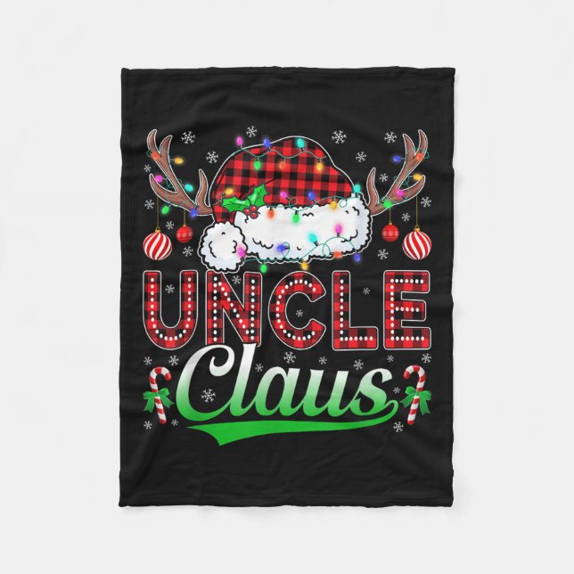 Uncle Claus Christmas Lights Matching Family Xmas  Fleecedecke (Vorderseite)