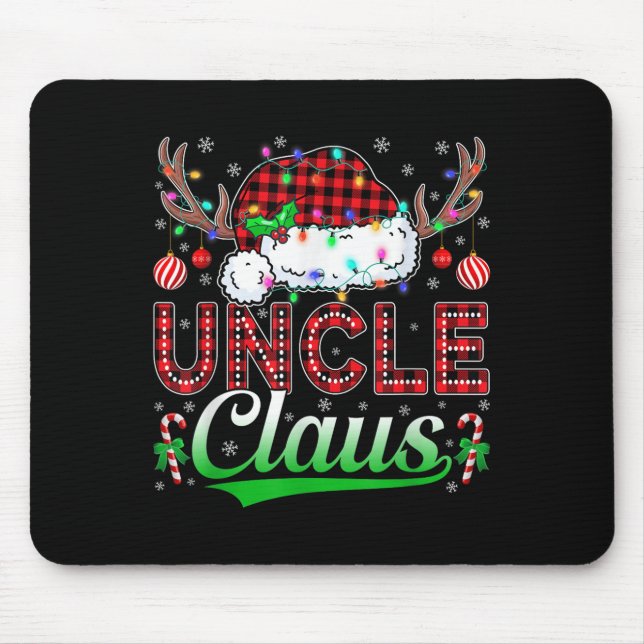 Uncle Claus Christmas Lights Matching Family Xmas  Mousepad (Vorne)