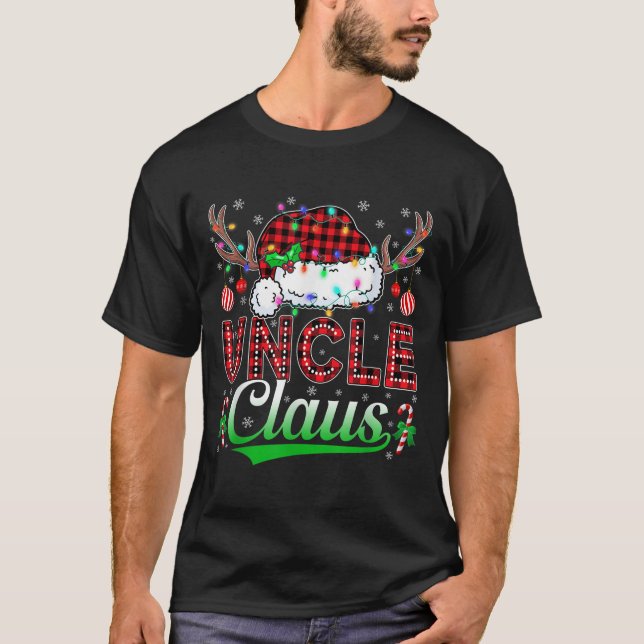 Uncle Claus Christmas Lights Matching Family Xmas  T-Shirt (Vorderseite)