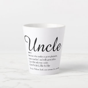 Uncle Cool Fun Elegantes Skript Schwarz und Weiß Milchtasse
