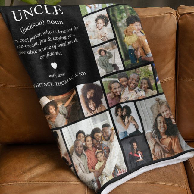 Uncle Definition Photo Collage Fleecedecke (Von Creator hochgeladen)