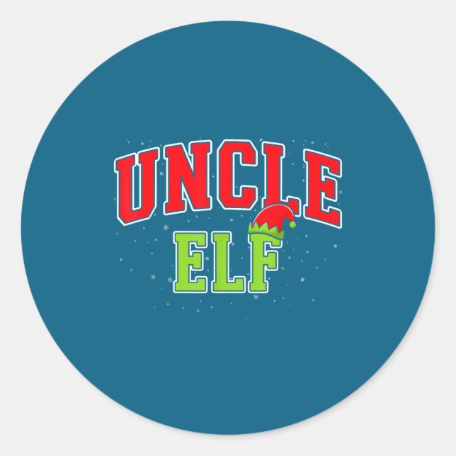 Uncle Elf Christmas Family Matching Group Xmas Unc Runder Aufkleber (Vorderseite)