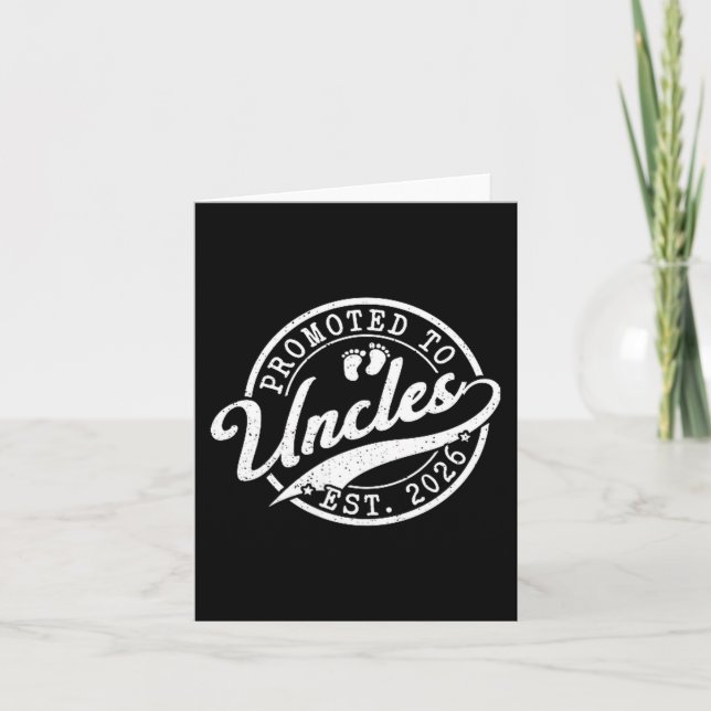 Uncle Est 2026 New Uncle Announcement Promoted To  Karte (Vorderseite)
