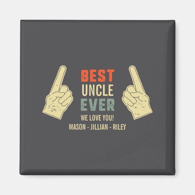 Uncle Ever Inting Finger Niece Nephew Names  Magnet (Vorne)