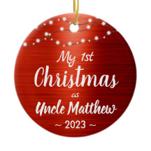 Uncle First Christmas String Lights Name Foto