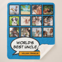 Uncle Fun Modernes Cooles Comic Blue Foto Collage