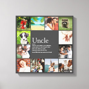 Uncle Funcle Definition 12 FotoCollage grau Leinwanddruck
