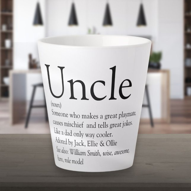 Uncle Funcle Definition Modern Fun Milchtasse (Uncle Funcle Definition Modern Fun Latte Mug)