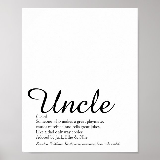 Uncle Funcle Definition Modernes Fun Script Poster (Vorne)