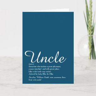 Uncle, Funcle Definition Script Blue Fun Karte