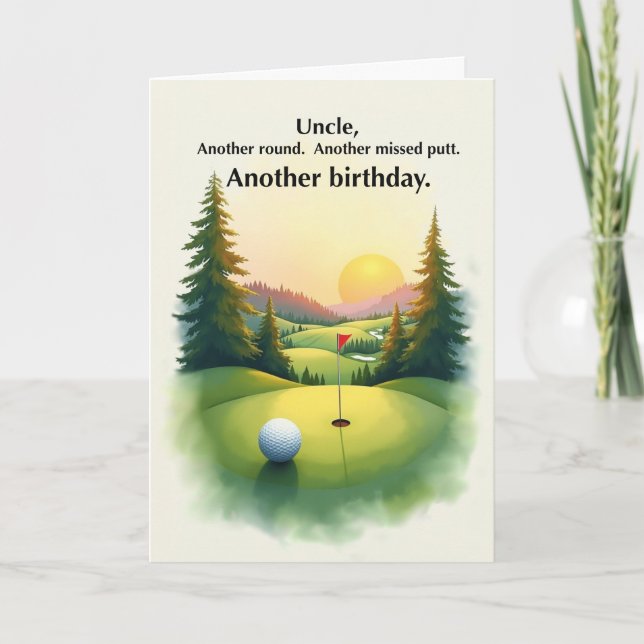 Uncle Funny Golf Birthday Missed Putt Humor Karte (Vorderseite)